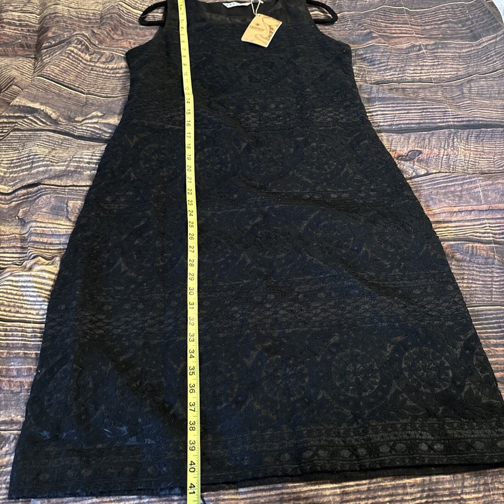ESSENCE Satori Sheath Dress Black Sheer Mesh Embroidered Sleeveless XL - Picture 9 of 13